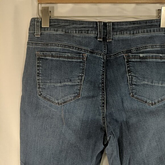 1822 Denim Jeans Pants Distressed Blue 14 High Rise Skinny Ankle - Picture 8 of 14